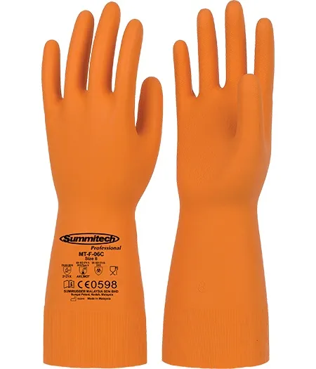 Toàn cảnh găng tay chống hóa chất Summitech MT-F-06C màu cam đậm dài 330mm chính hãng MT Safety