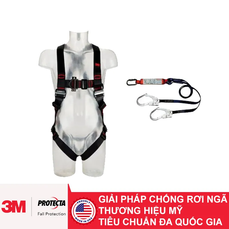 Bộ Dây An Toàn Toàn Thân Và Dây Giảm Sốc 2 Móc Thép 3M Protecta 1161610AE5315WAF