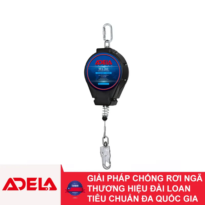 Cuộn Dây Cáp Hãm Tự Động 20m Adela RFA-200 Chất Liệu Thép