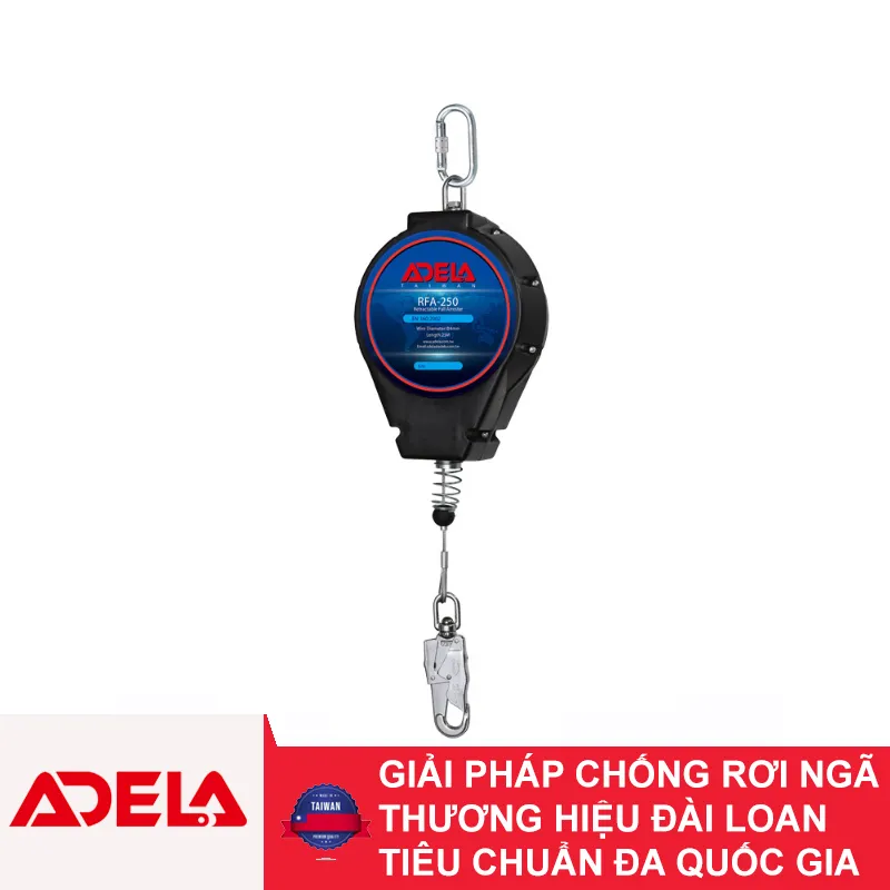 Cuộn Dây Cáp Hãm Tự Động 25m Adela RFA-250 Chất Liệu Thép