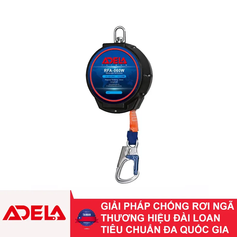 Cuộn Dây Cáp Hãm Tự Động 6m Adela RFA-060W Chất Liệu Vải