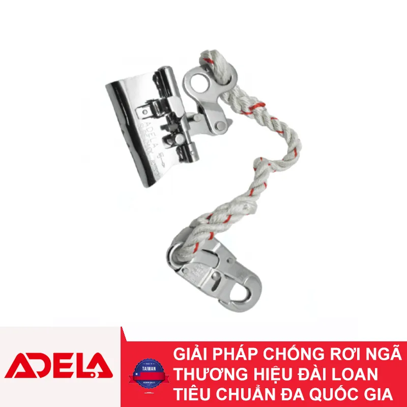 Chi tiết móc khóa thép chống bung H-2101 kết nối dây đai an toàn toàn thân của Adela H8621