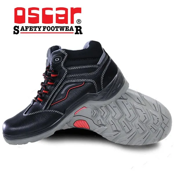 Giày bảo hộ cao cổ da bò Oscar 829 mũi thép chống va đập - ảnh 2