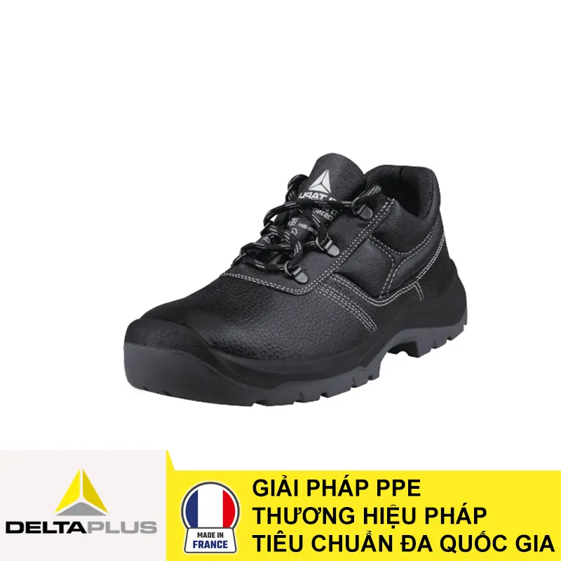 Toàn cảnh giày bảo hộ thấp cổ DeltaPlus JET3 S3 da bò Croupon màu đen chính hãng MT Safety