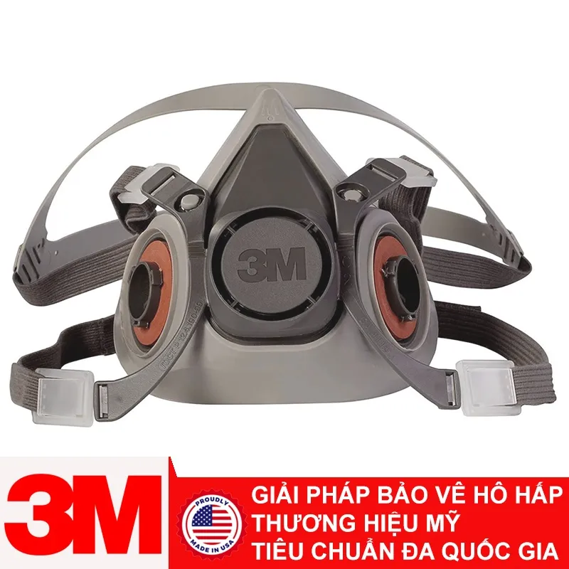 Toàn cảnh mặt nạ phòng độc nửa mặt 3M 6200 size M chất liệu TPE mềm nhẹ chính hãng