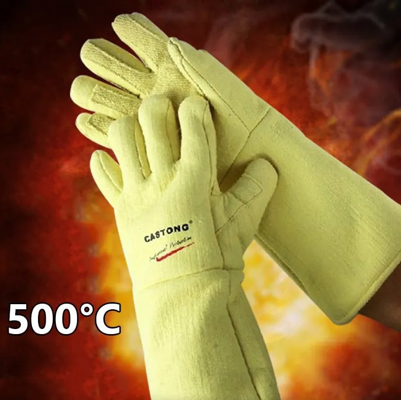 Găng Tay Chịu Nhiệt Castong 500°C Màu Vàng