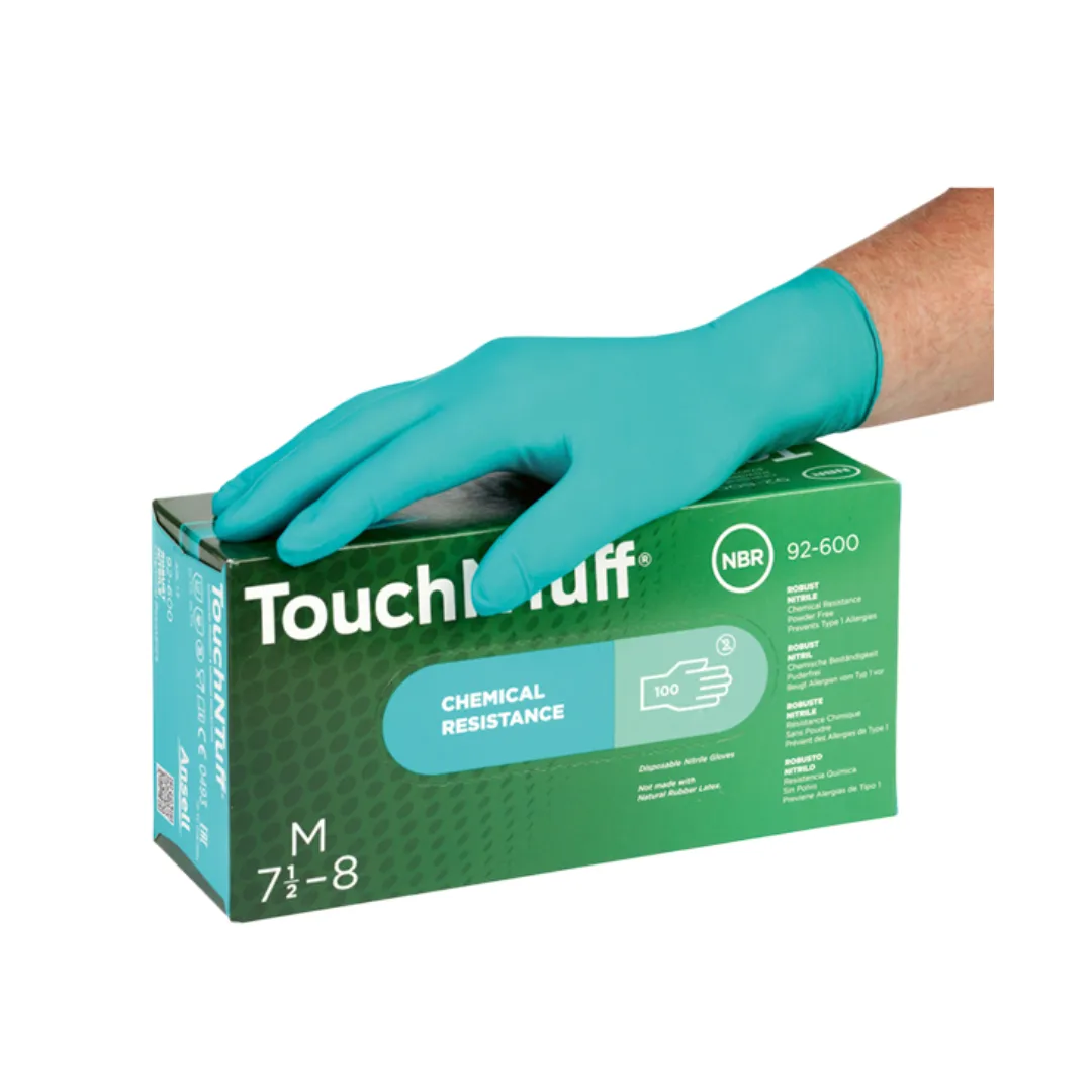 Toàn cảnh găng tay nitrile không bột Ansell TouchNTuff 92-600 màu xanh lá cây chính hãng MT Safety