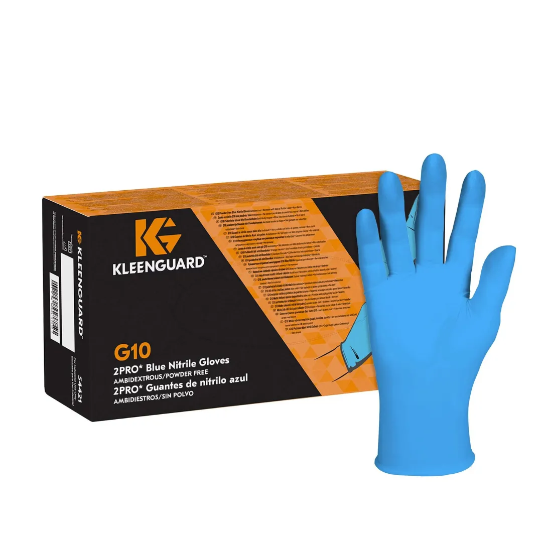 Hộp găng tay Nitrile KleenGuard G10 không bột màu xanh chính hãng Kimberly-Clark