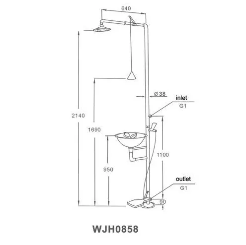 Vòi Tắm Và Rửa Mắt Khẩn Cấp WJH0858 - ảnh 3