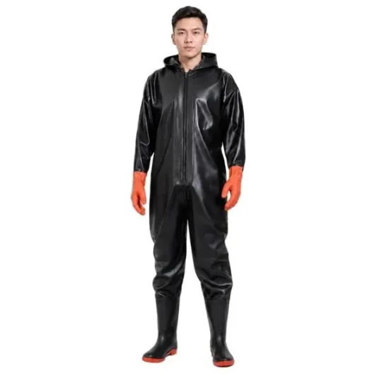 Bộ quần áo bảo hộ liền ủng có mũ trùm đầu chống thấm nước toàn thân chính hãng