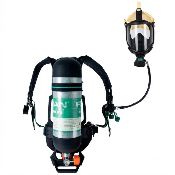 Toàn cảnh bộ thiết bị trợ thở SCBA Fenan C8600F RHZKF6.8/C bình khí composite carbon chuyên dụng PCCC