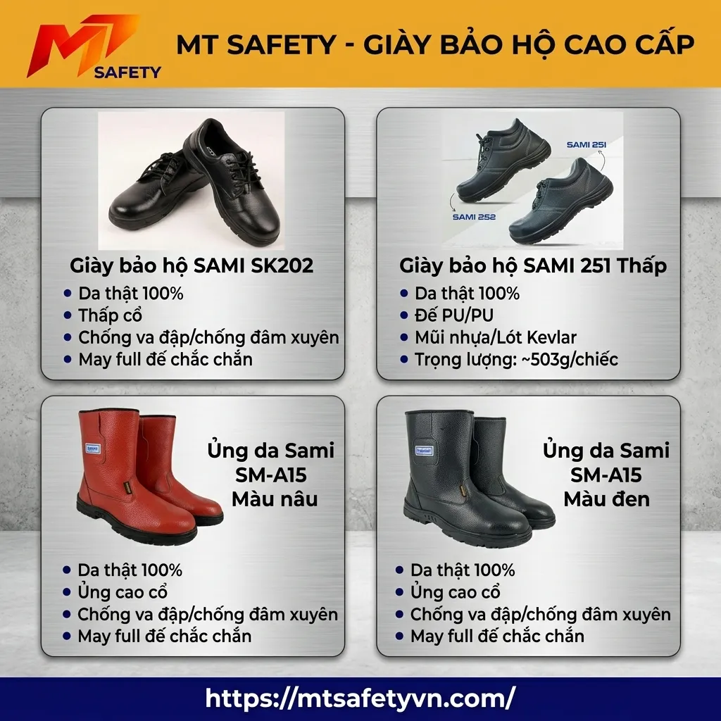 Đại lý phân phối giày ủng bảo hộ SAMI chính hãng tại Khánh Hòa Ninh Thuận MT Safety