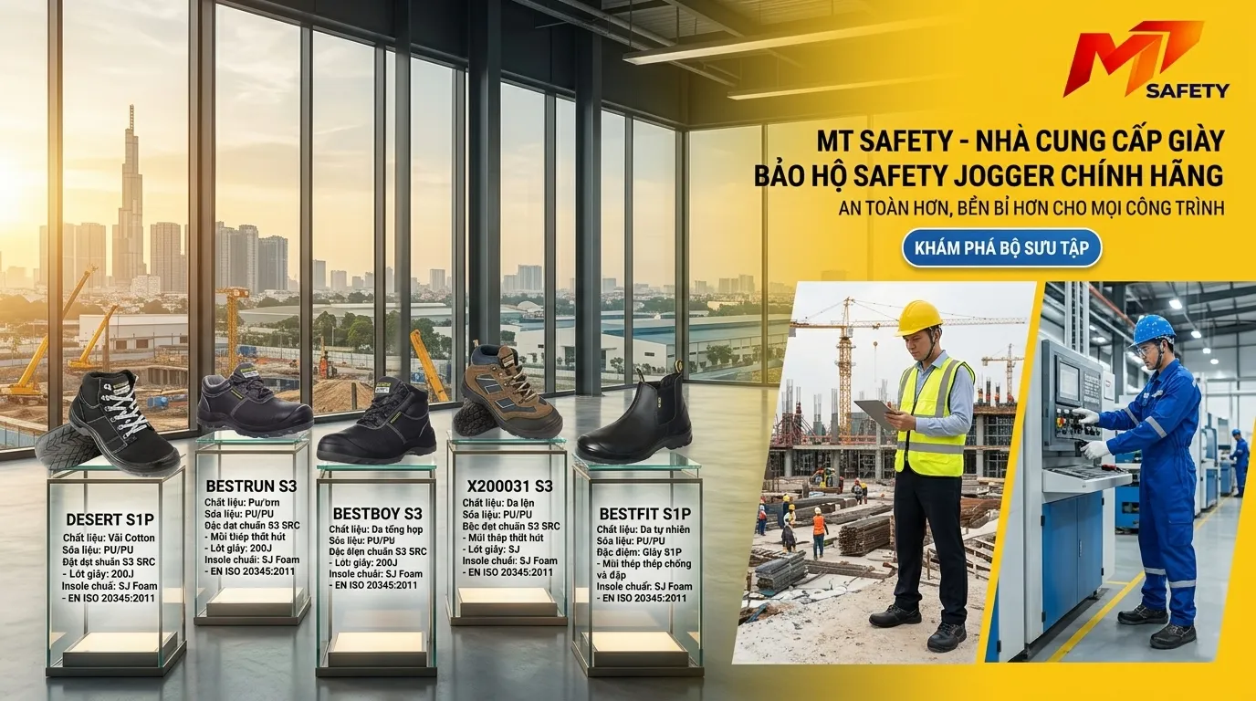Đại lý phân phối giày bảo hộ lao động Safety Jogger chính hãng MT Safety