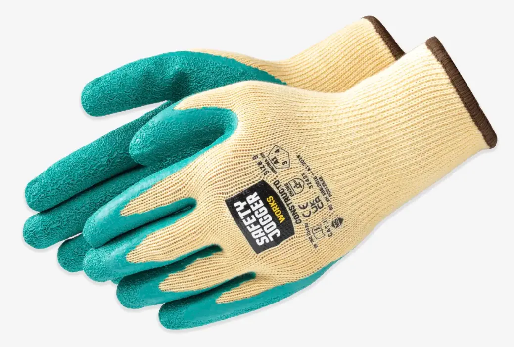 Găng tay bảo hộ phủ cao su nhăn chống trượt bốc vác vật liệu nặng Safety Jogger Constructo 3243X