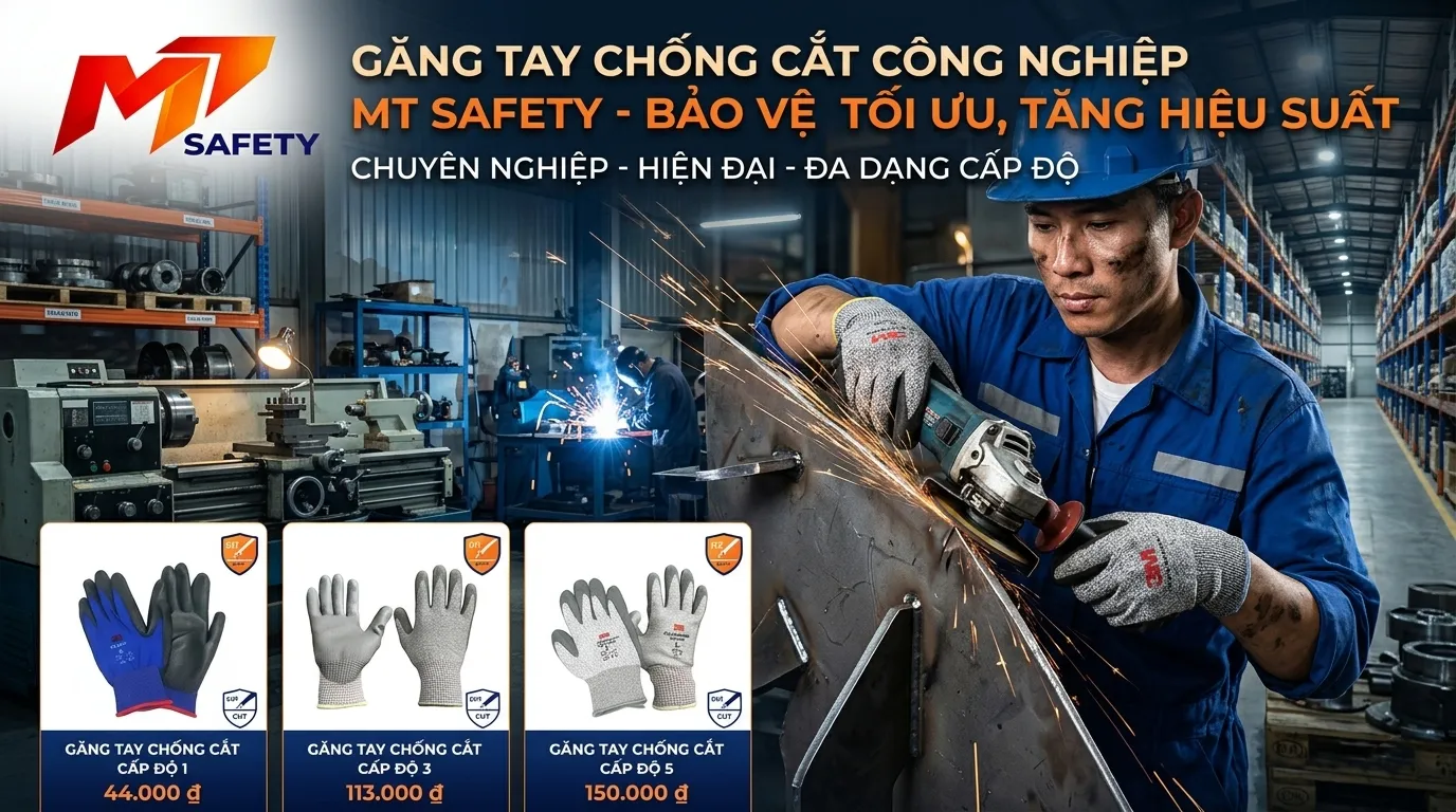 Găng tay chống cắt bảo hộ lao động cơ khí và công trình xây dựng chính hãng MT Safety