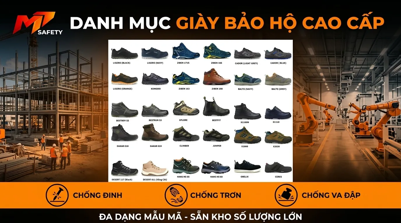 Top các dòng giày bảo hộ được doanh nghiệp lựa chọn nhiều nhất hiện nay