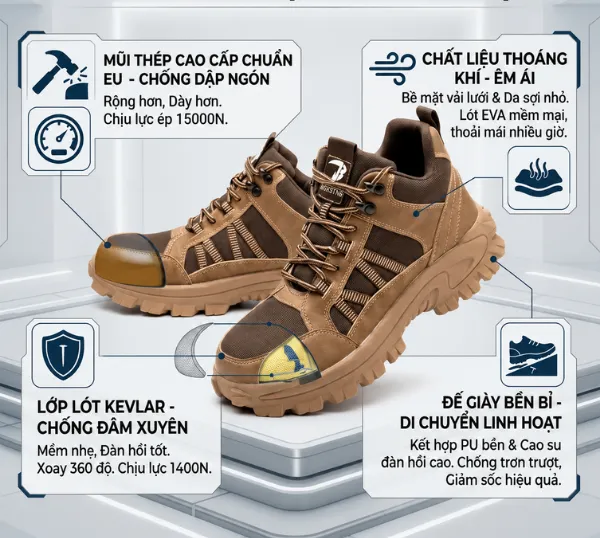 Giày bảo hộ cổ cao thể thao dã chiến chống trẹo chân Zboot Z101 tại MT Safety