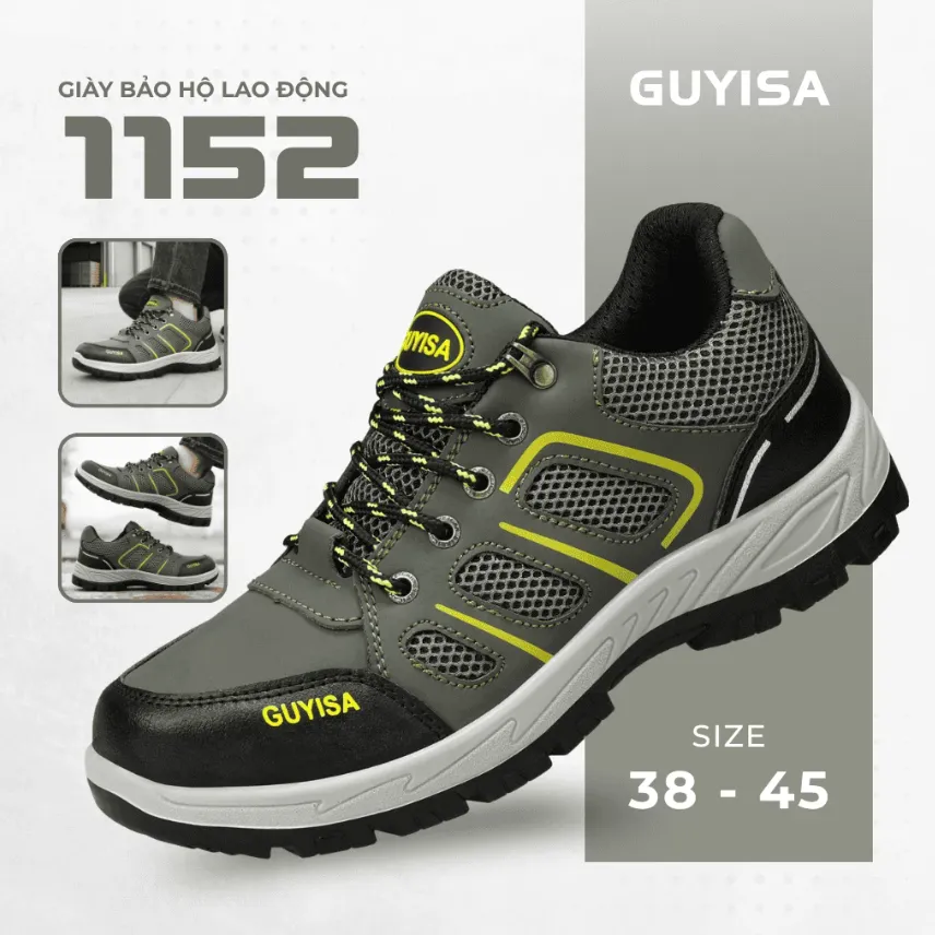 Giày bảo hộ Guyisa 1152S thể thao cao cấp siêu nhẹ êm ái chống đinh lót Kevlar dẻo dai
