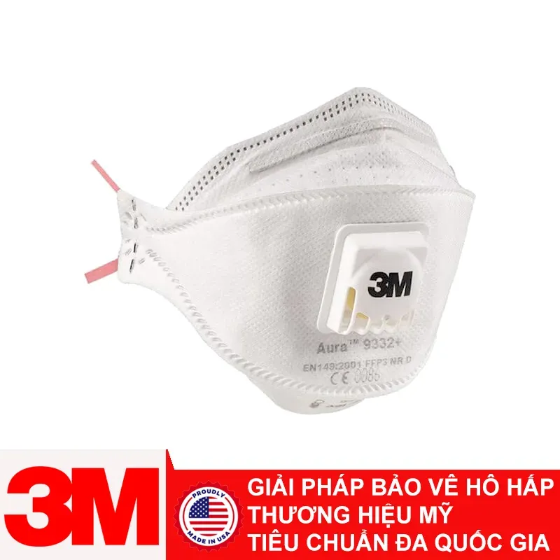 Khẩu trang 3M Aura 9332A+ đạt chuẩn EN 149 FFP3 chính hãng có van thở Cool Flow
