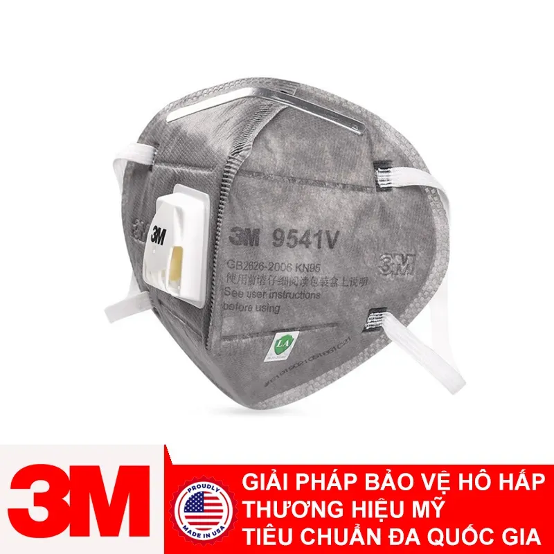 Khẩu trang than hoạt tính 3M 9541V có van thở khử mùi hơi hữu cơ