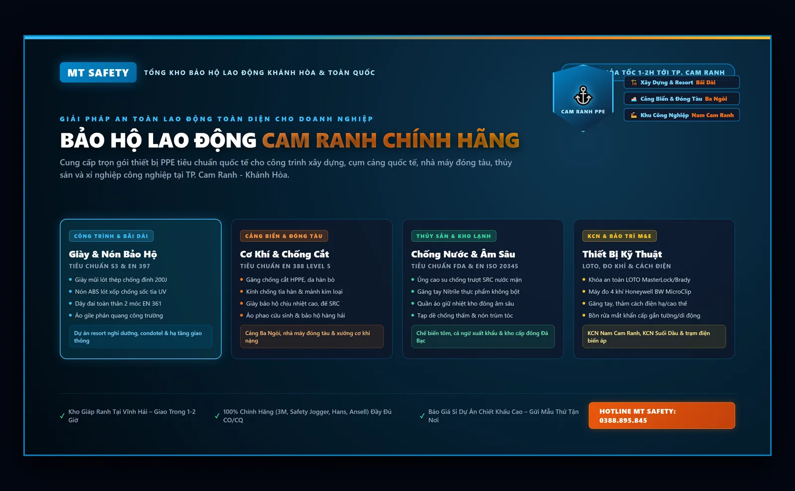 Banner bảo hộ lao động Cam Ranh chính hãng phân phối tại MT Safety