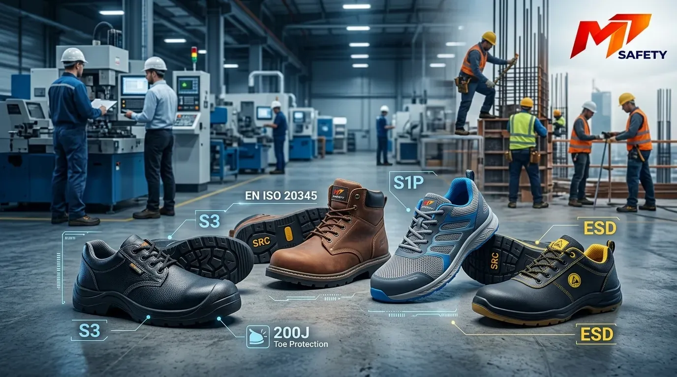 Các dòng giày bảo hộ lao động đạt tiêu chuẩn EN ISO 20345 chống đinh chống trượt tại Cam Ranh