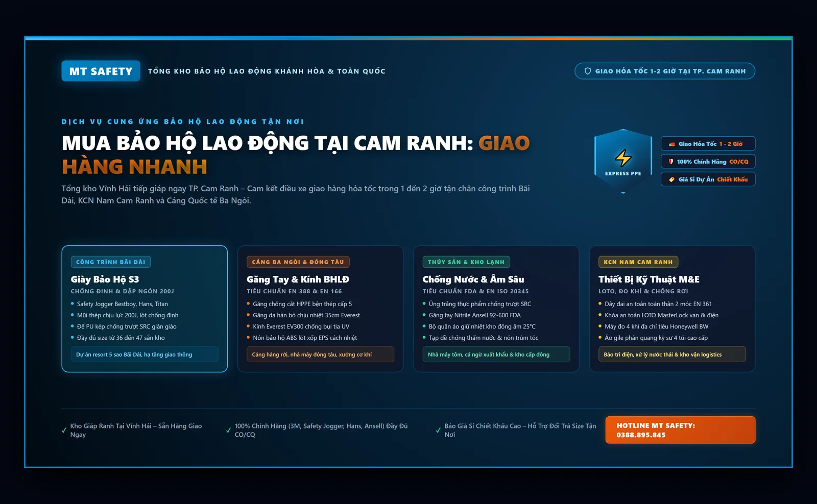 Banner mua bảo hộ lao động tại Cam Ranh giao hàng nhanh chính hãng MT Safety