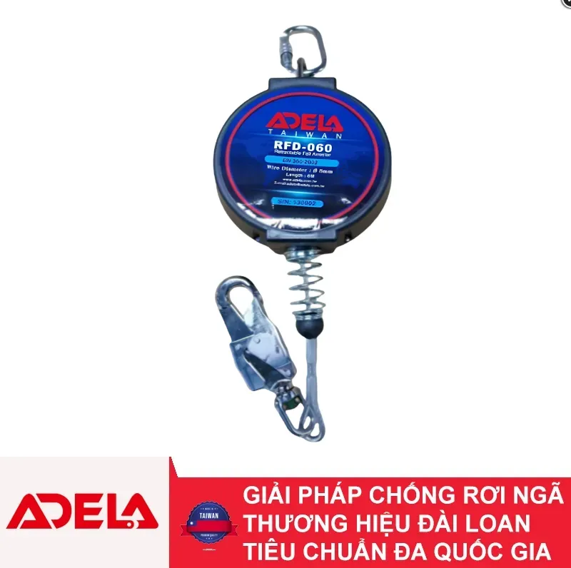 Cuộn dây cáp hãm tự động Adela RFD-060 6m gọn nhẹ cho sàn thao tác hẹp