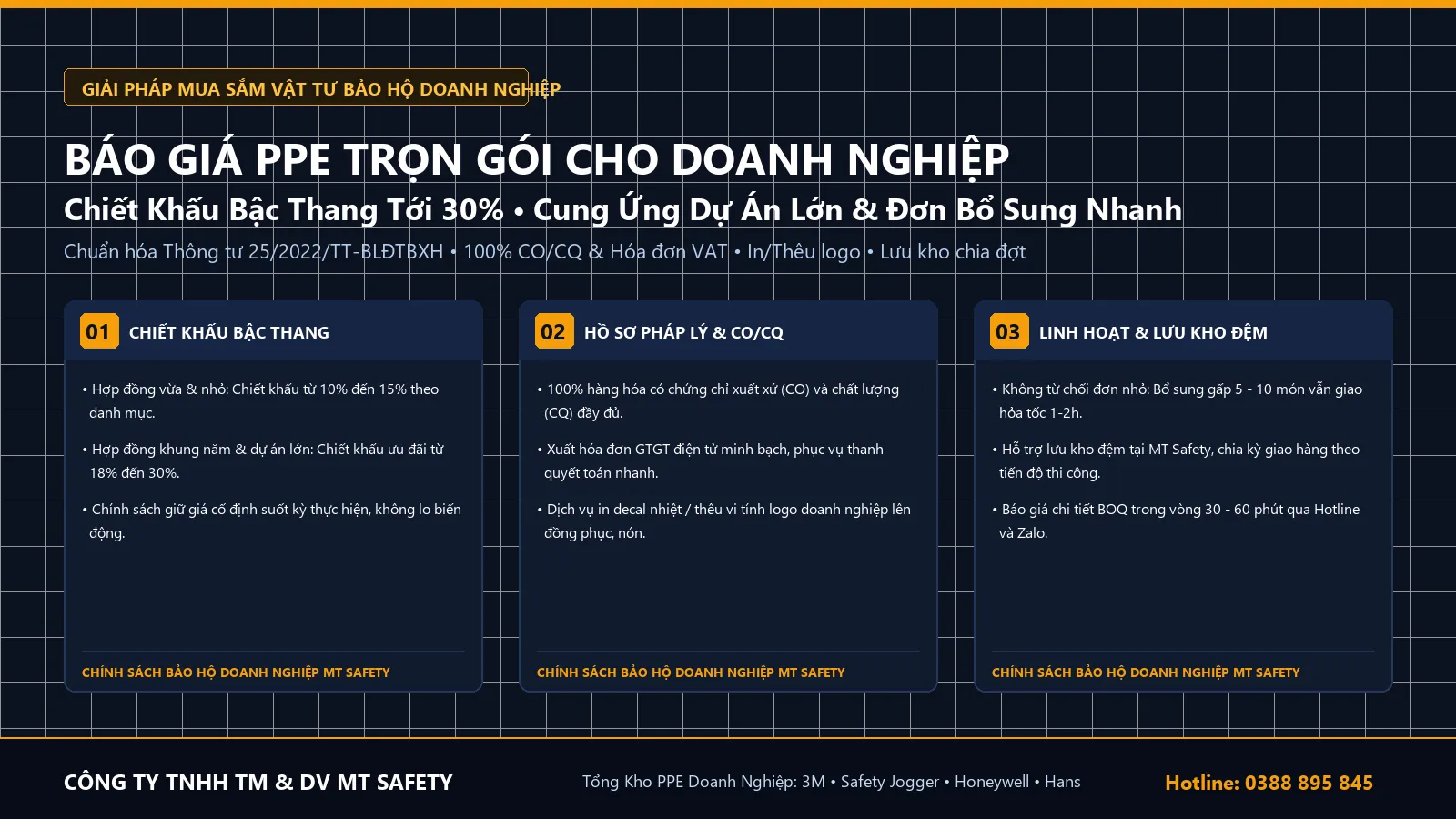 Báo giá PPE trọn gói cho doanh nghiệp - Chính sách chiết khấu bậc thang và giải pháp cung ứng MT Safety